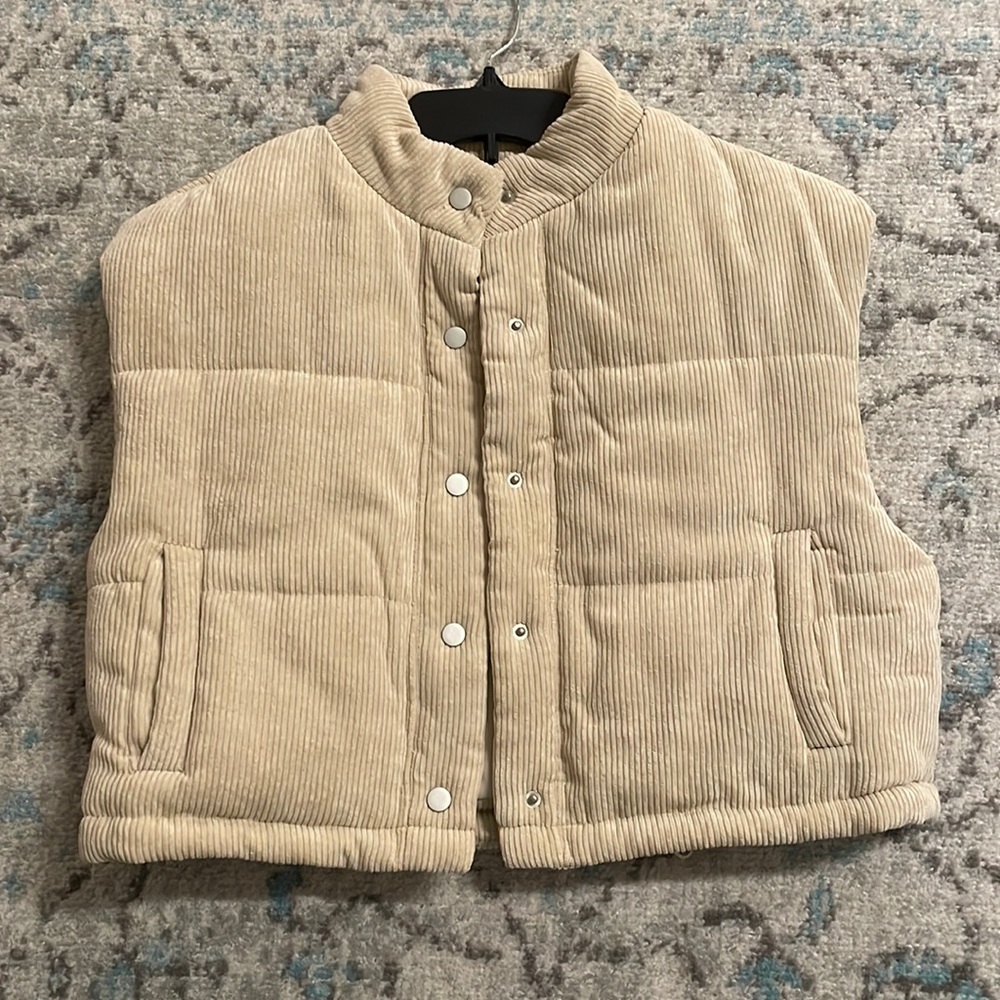 Velvet Puffy Vest Jacket